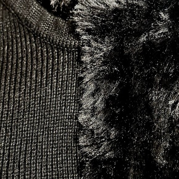 Nanette Lepore Faux Fur Knit Vest M Quiet Luxury Boho Chic Y2K Winter Layering - Picture 4 of 7